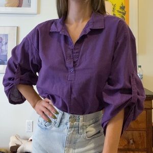 Purple Pinstripe Button Down